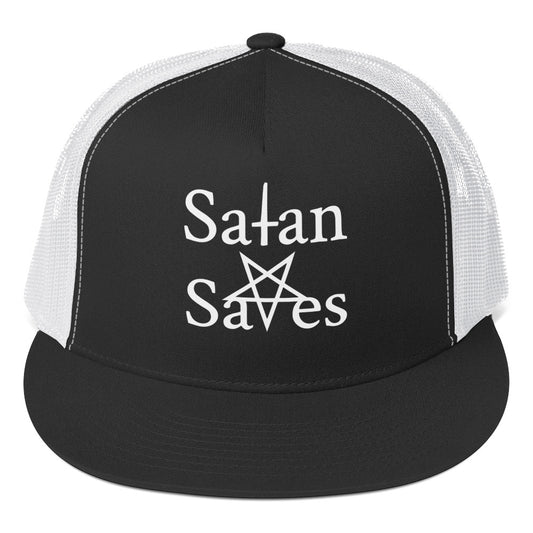 Satan saves logo hat goth accessory - front