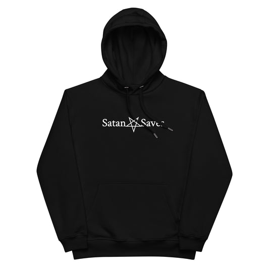 Satan Saves Logo Eco Hoodie Satanic Goth - front