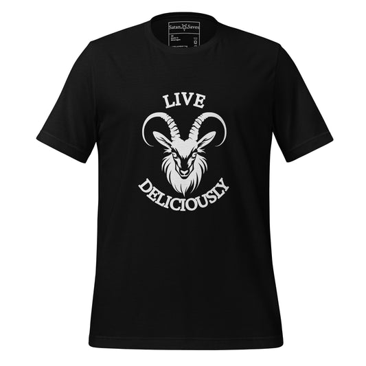 Live Deliciously Satan Goth unisex t-shirt front